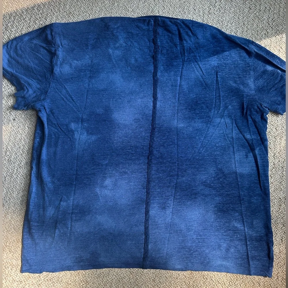 John Varvatos Men’s Artisan Blue Tie-Dye Crew Neck Shirt - Picture 2 of 5